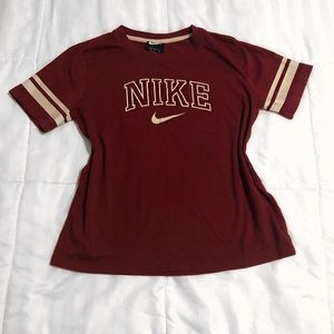 Nike Red and Cream T-Shirt